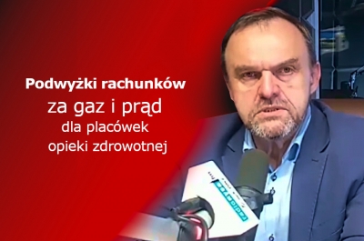 Konferencja prasowa przed budynkiem nyskiego szpitala