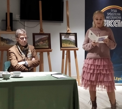 na zdjęciu Małgorzata Bobak z krytykiem literackim Maciejem Szczawińskim, fot. Lucyna Brzozowska